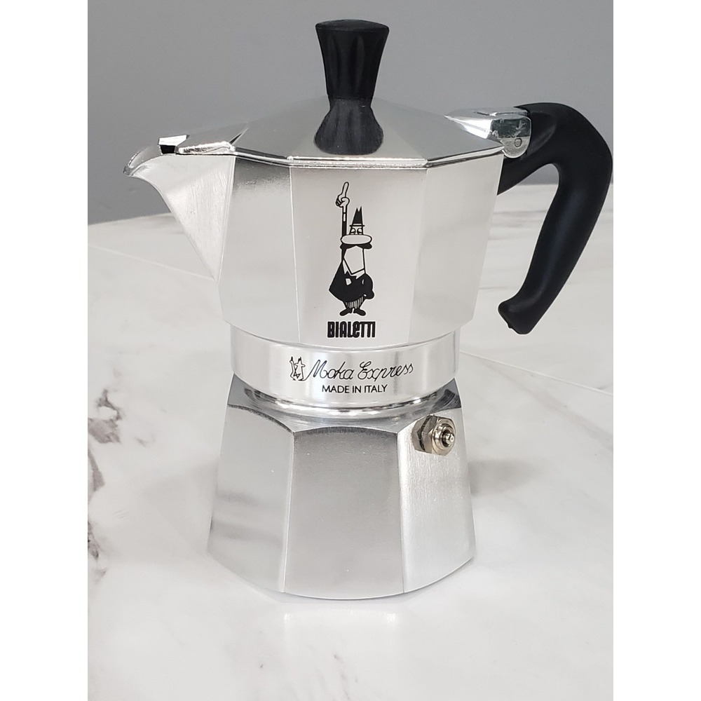 NEW NO BOX Bialetti Oceana Moka Express 3-Cup StoveTop Espresso Maker Silver